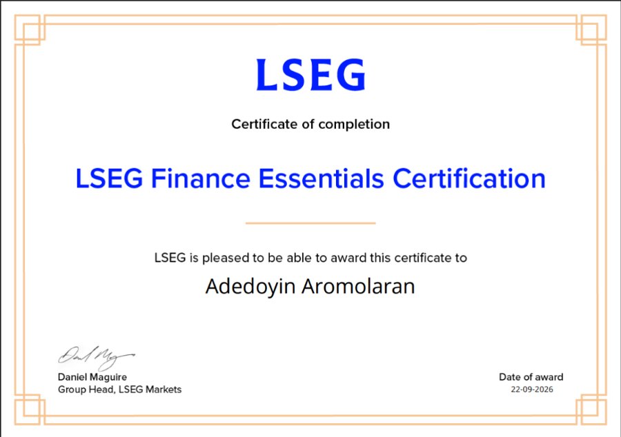 LSEG Finance Essentials Certification